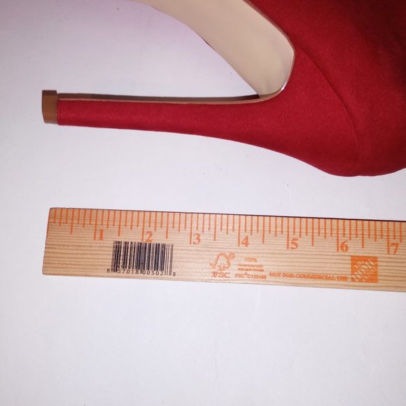 Just Fab Over the Knee Boots Womens Size 10 Solid Red Button Detail Platform Sid - Picture 11 of 16